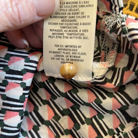 Anthropologie Maeve Prema Printed Tank Top Button Front szS - Picture 11 of 13